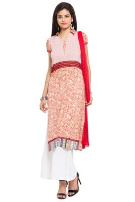 Peach Printed Cotton Salwar 1