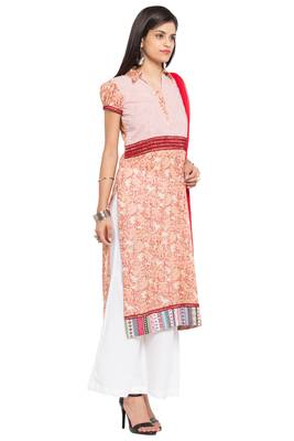 Peach Printed Cotton Salwar 3