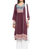 Maroon Printed Cotton Salwar