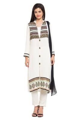 White Printed Cotton Salwar 1
