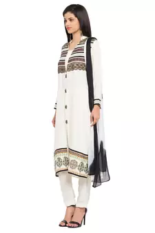 White Printed Cotton Salwar