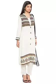 White Printed Cotton Salwar