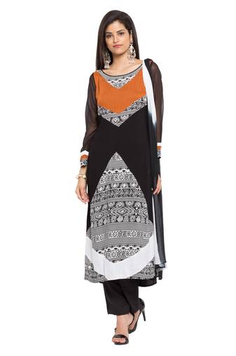 Black Printed Georgette Salwar
