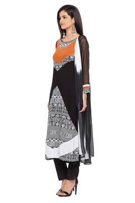 Black Printed Georgette Salwar 2