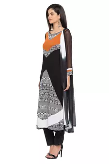 Black Printed Georgette Salwar