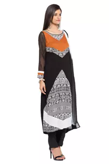 Black Printed Georgette Salwar