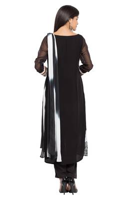 Black Printed Georgette Salwar 4