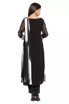 Black Printed Georgette Salwar