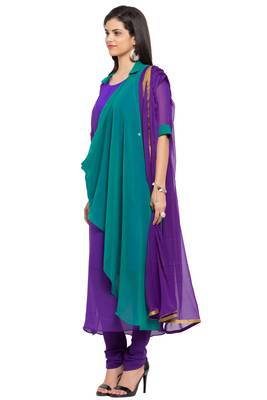 Purple Embroidered Georgette Salwar 2