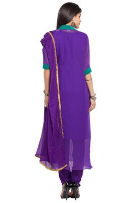 Purple Embroidered Georgette Salwar 4