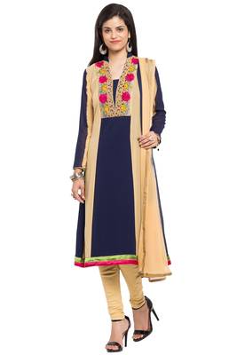 Blue Embroidered Georgette Salwar 1
