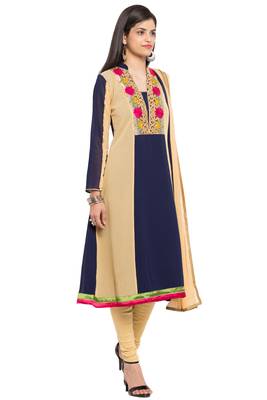 Blue Embroidered Georgette Salwar 3