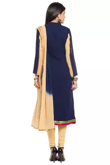 Blue Embroidered Georgette Salwar