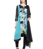 Blue Printed Georgette Salwar