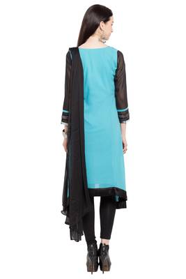 Blue Printed Georgette Salwar 4