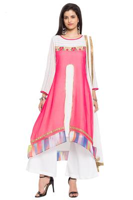Pink Embroidered Georgette Salwar 1