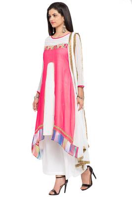 Pink Embroidered Georgette Salwar 2