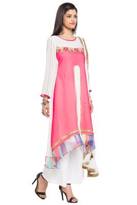 Pink Embroidered Georgette Salwar 3