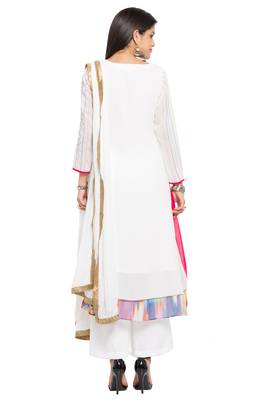Pink Embroidered Georgette Salwar 4