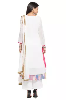 Pink Embroidered Georgette Salwar