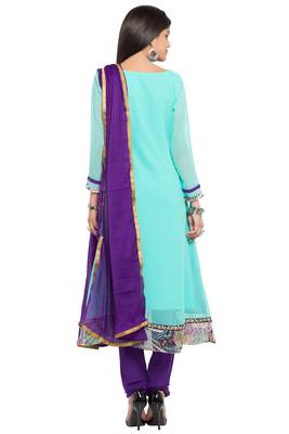 Sea Green Printed Georgette Salwar 4