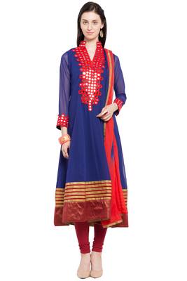 Blue Plain Georgette Salwar 1