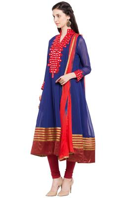 Blue Plain Georgette Salwar 2