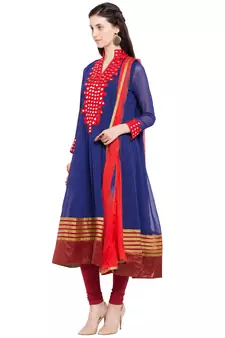 Blue Plain Georgette Salwar