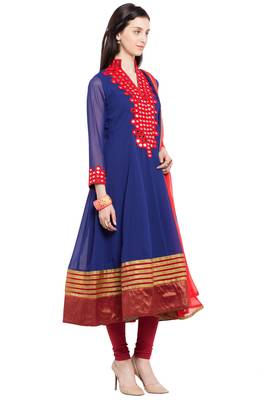 Blue Plain Georgette Salwar 3