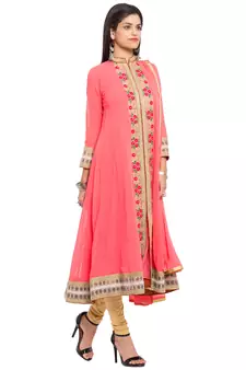 Light Pink Embroidered Georgette Salwar