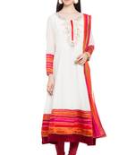 White Embroidered Georgette Salwar