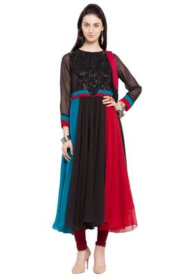 Black Embroidered Georgette Salwar 1