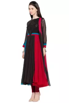 Black Embroidered Georgette Salwar