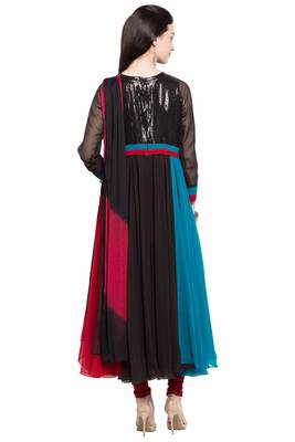 Black Embroidered Georgette Salwar 4