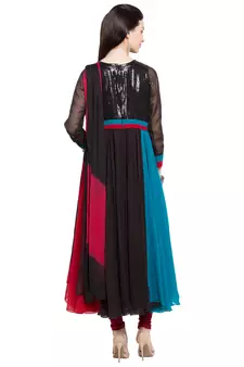 Black Embroidered Georgette Salwar