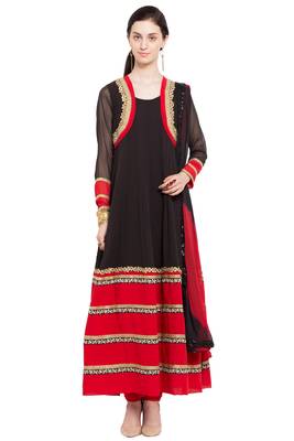 Black Plain Georgette Salwar 1