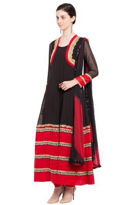 Black Plain Georgette Salwar 2