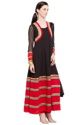 Black Plain Georgette Salwar 3