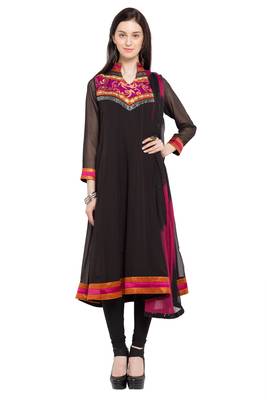Black Plain Georgette Salwar 1