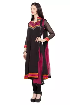 Black Plain Georgette Salwar