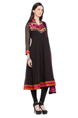 Black Plain Georgette Salwar 3