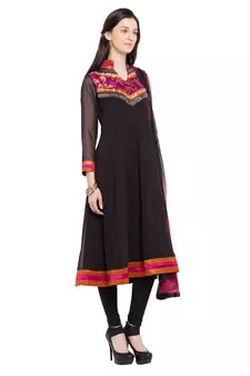 Black Plain Georgette Salwar