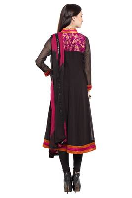 Black Plain Georgette Salwar 4