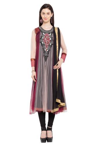 Maroon Plain Georgette Salwar