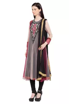 Maroon Plain Georgette Salwar