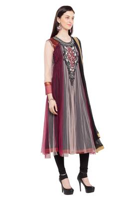 Maroon Plain Georgette Salwar 3
