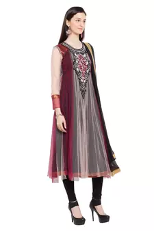 Maroon Plain Georgette Salwar