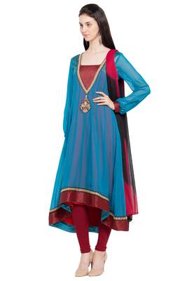 Blue Plain Georgette Salwar 2