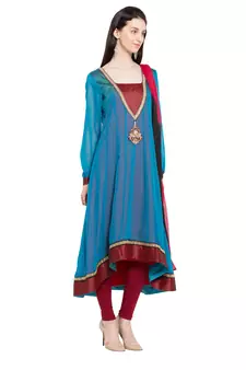 Blue Plain Georgette Salwar