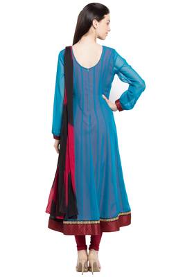 Blue Plain Georgette Salwar 4